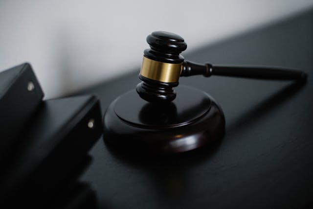 close up of a judges gavel